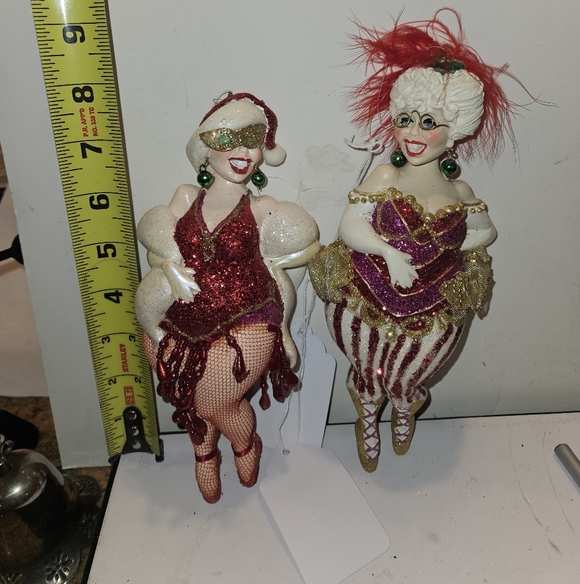 Van Craig Vintage Ornaments Showgirl And Flapper.